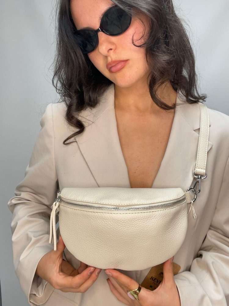 White Leather Sling Back Mini