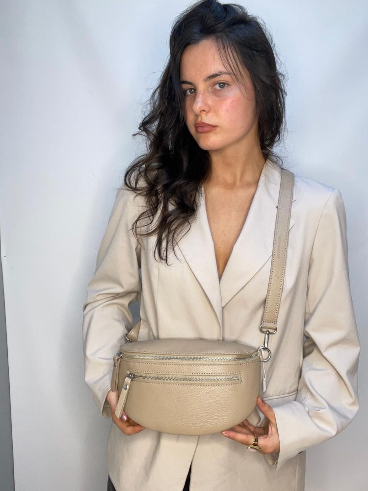 Cream Double Zip CrossBody
