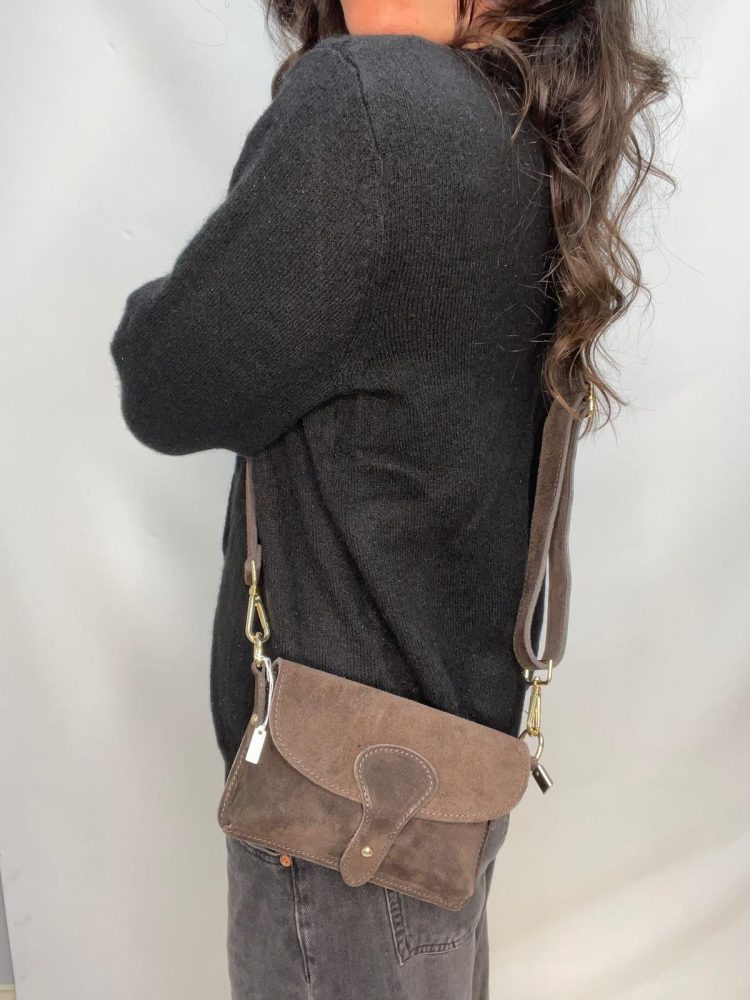 Brown Suede Shoulder Bag