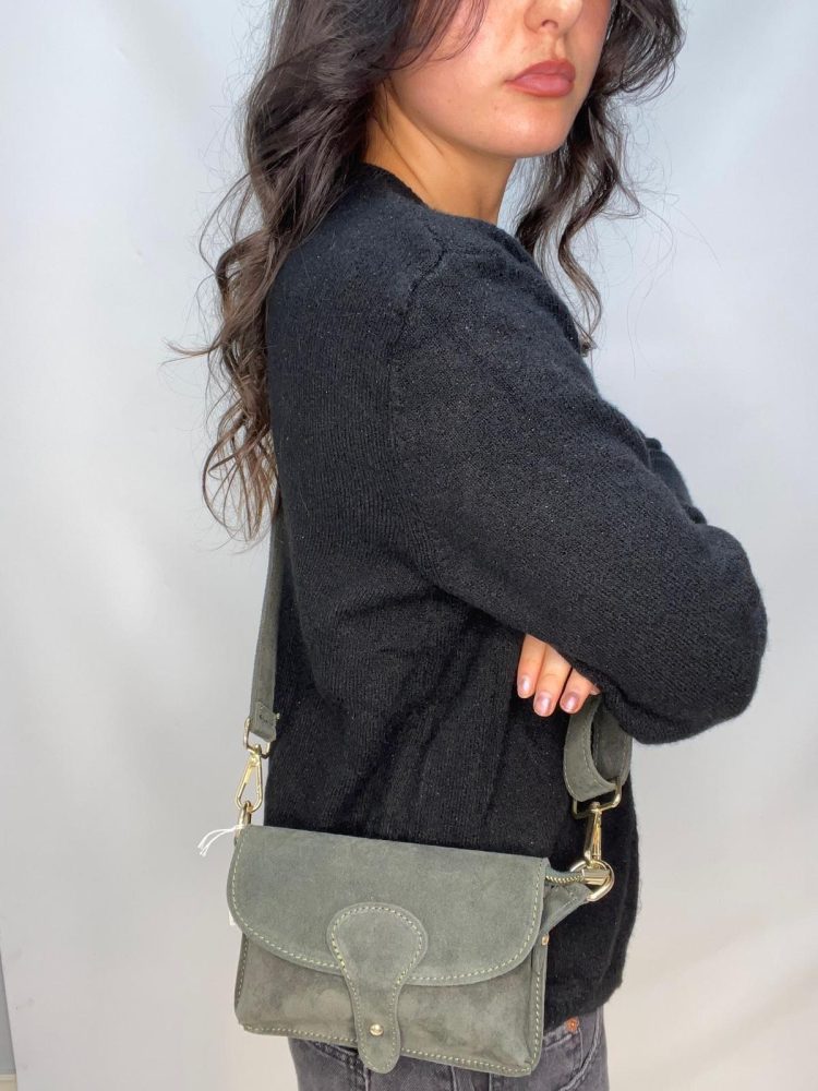 Green Suede Shoulder Bag