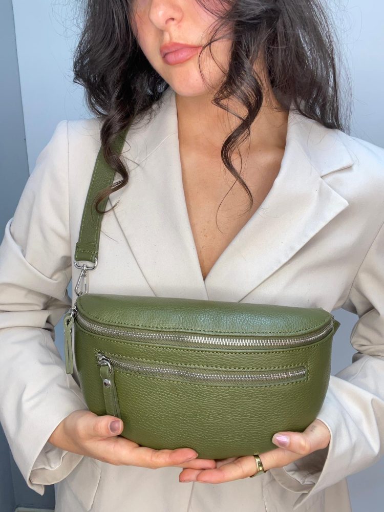 Green Double Zip CrossBody