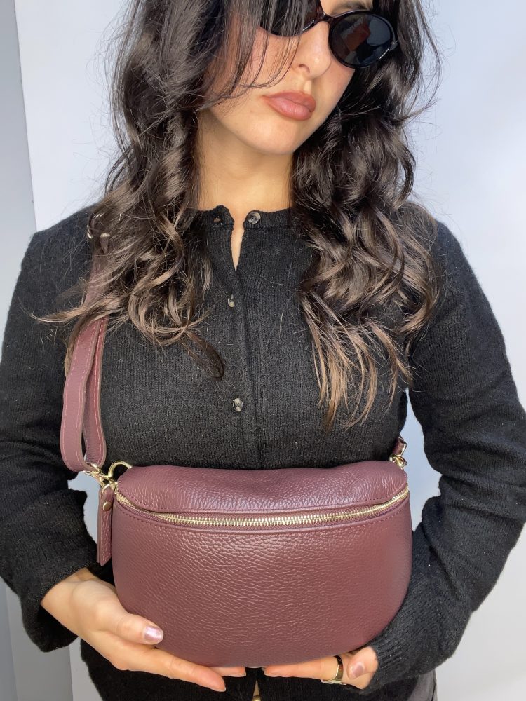 Burgundy Leather Sling Back Large