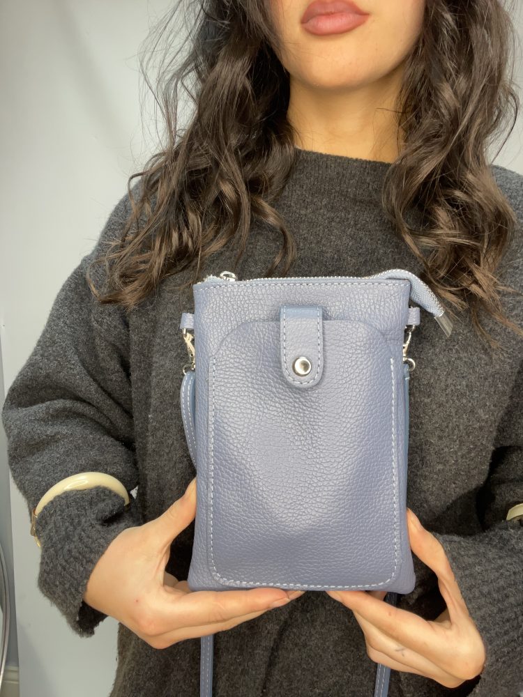 Blue Leather Microbag