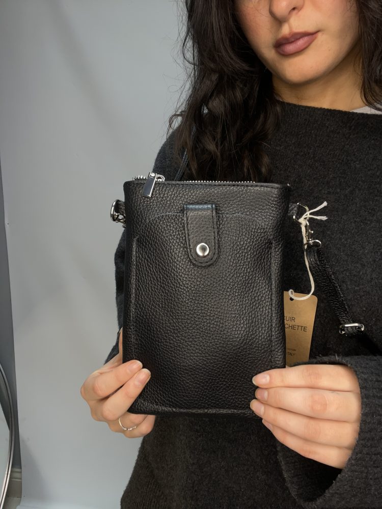 Black Leather Microbag