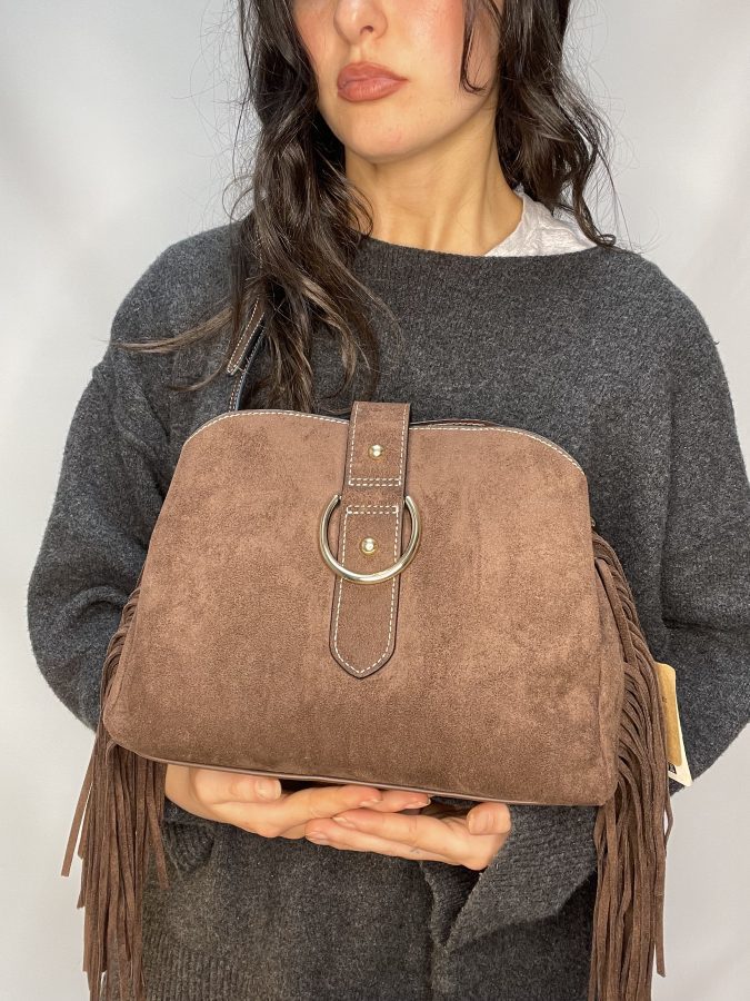 Brown BESTINI Fringe CrossBody