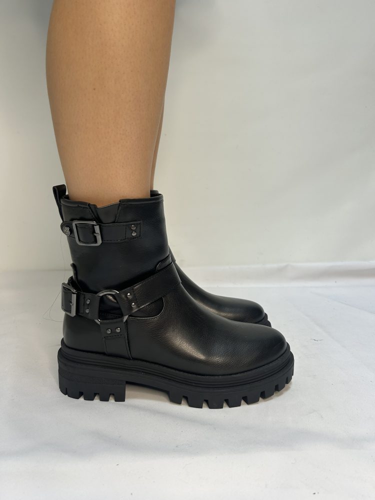 Refresh Black Biker Ankle Boot