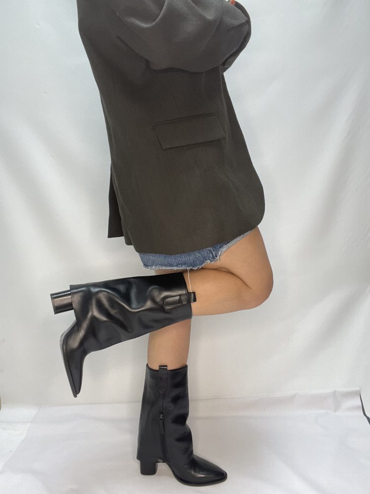 Leather Black Sleeve Boot