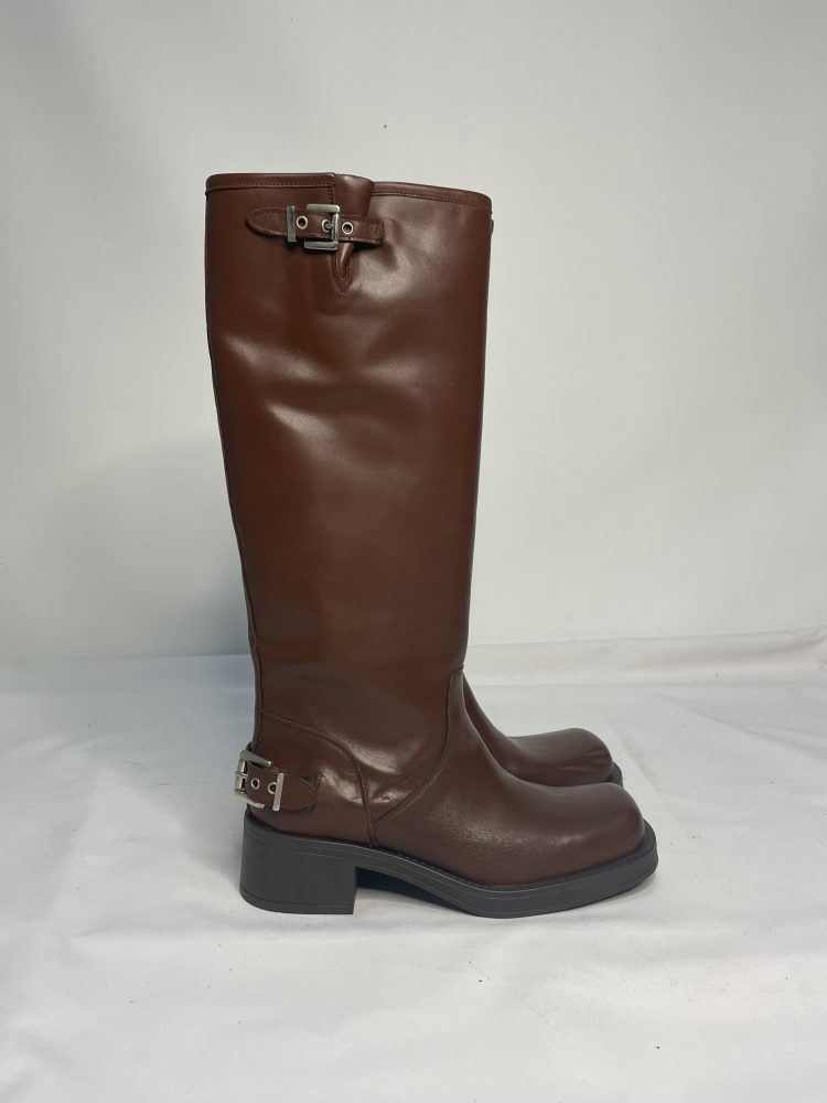 Brown Knee High Leather Boots