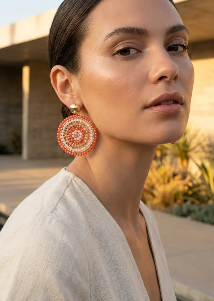 ENVY Coral Beaded Earring