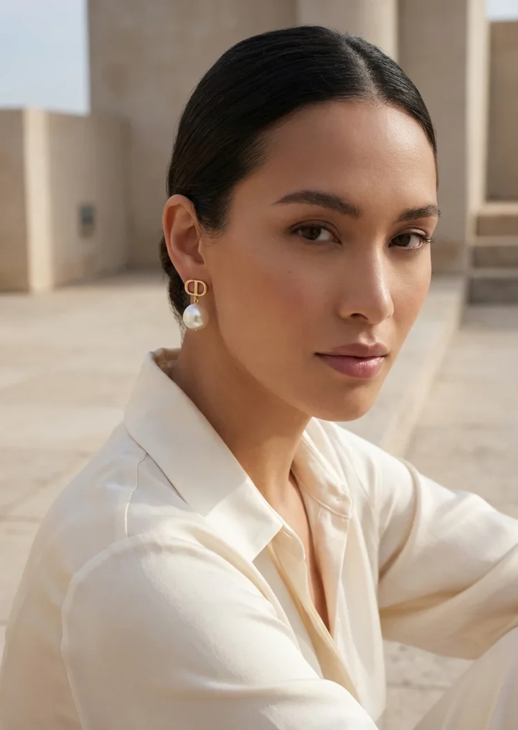 ENVY Gold Pearl Drop Earring