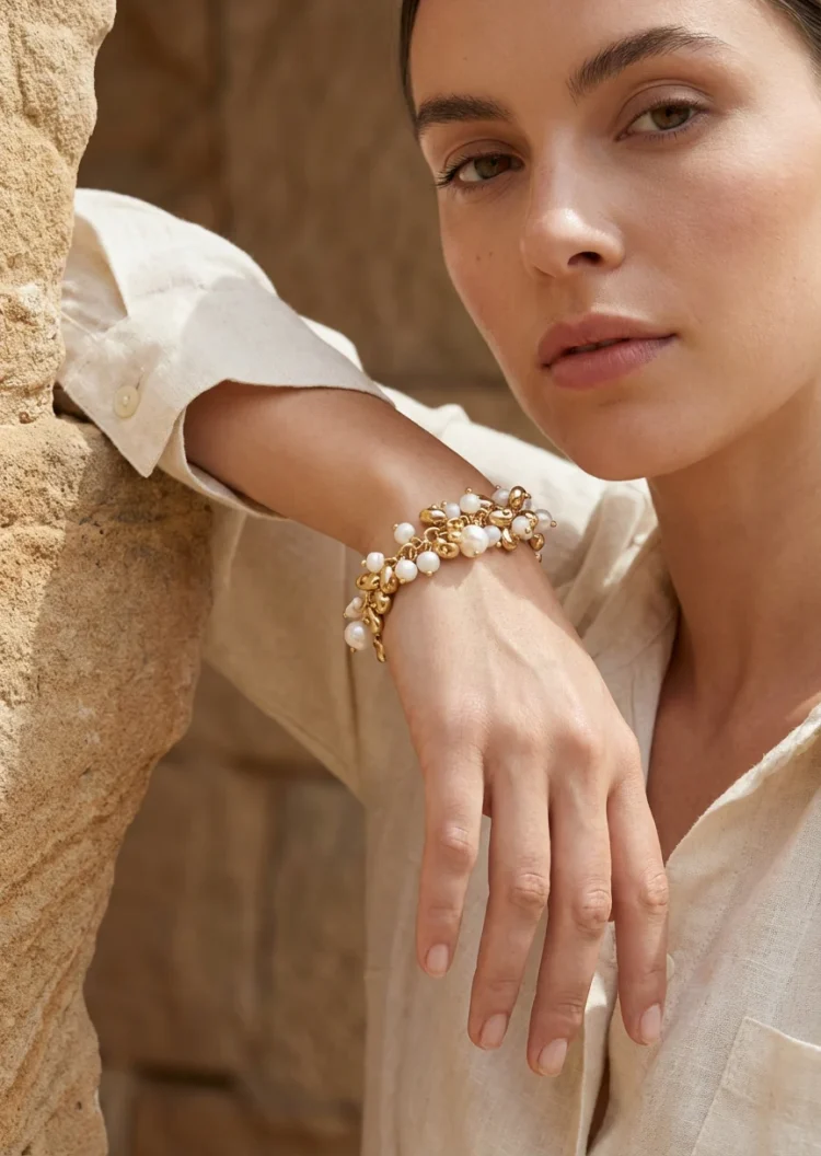 Envy Gold and Pearl Beaded Bracelet